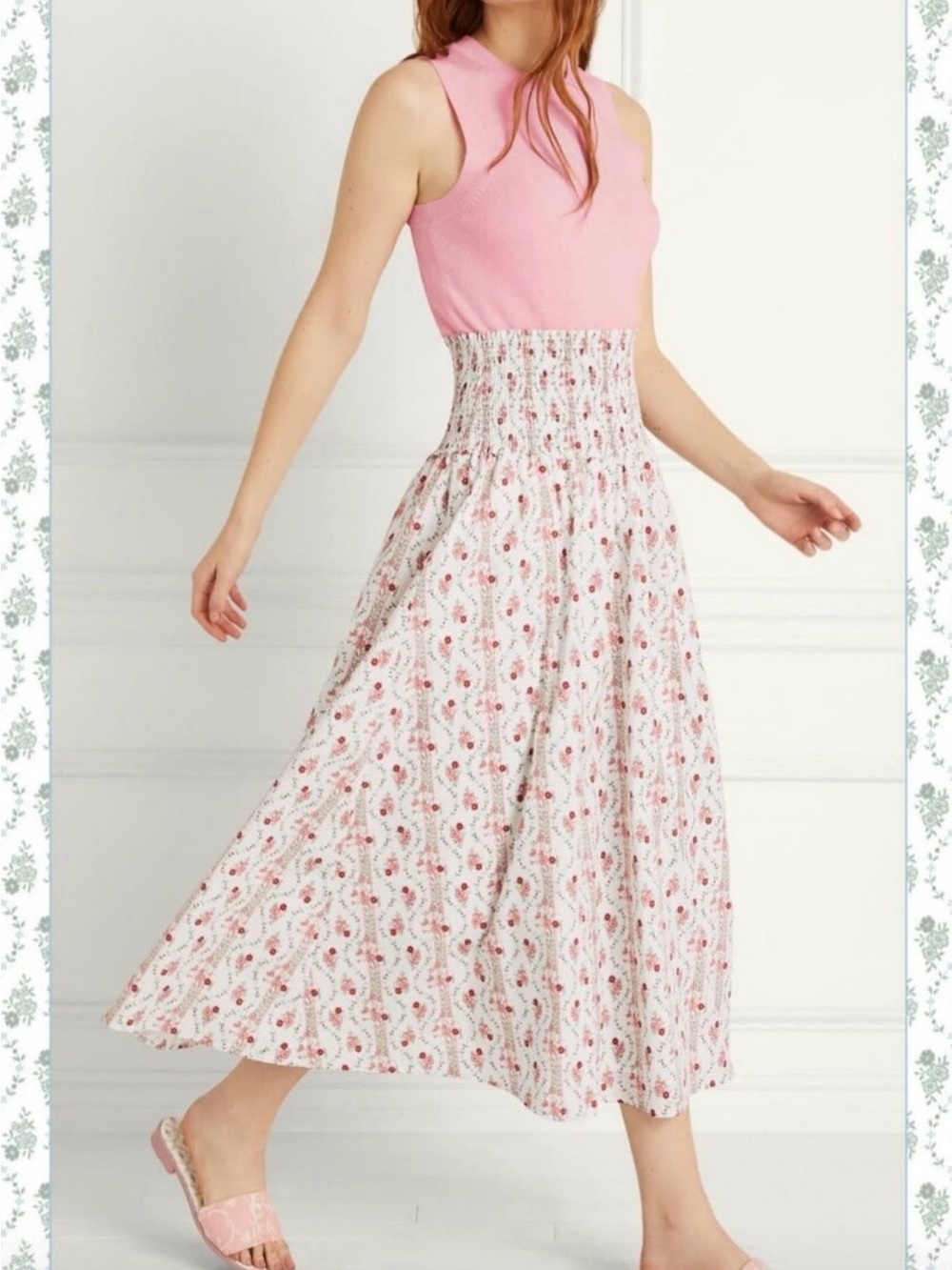 Hill House Home Delphine Floral Nap Skirt Size Medium - Picture 3 of 12